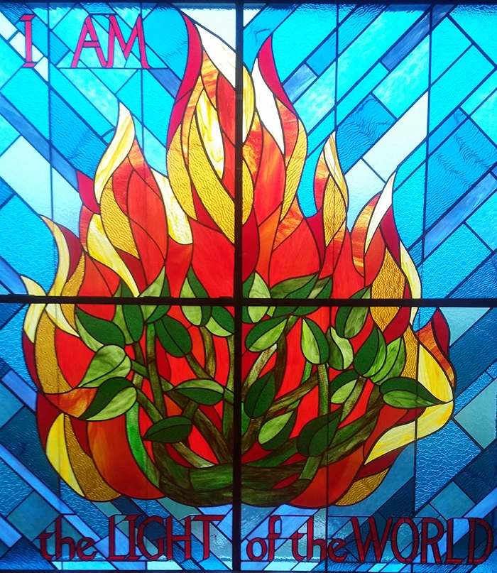 "I Am the Light of the World" stained glass